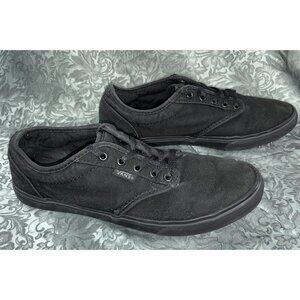 Vans Shoes Triple Black Old Skool Casual Skater Sneakers Streetwear Sz 7.5 #h